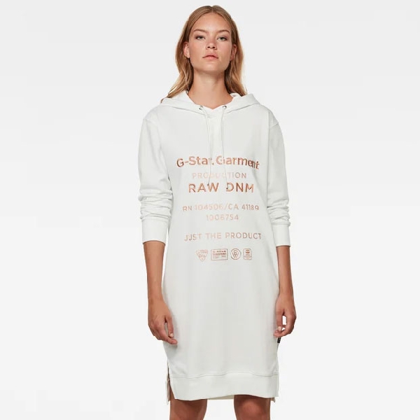 Graphic Text BF Hooded Sweat Dress